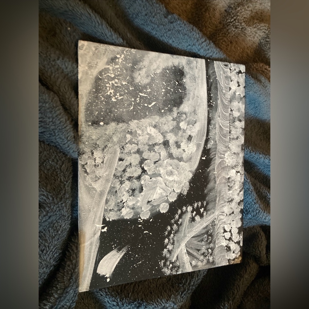 Black and white abstract canvas